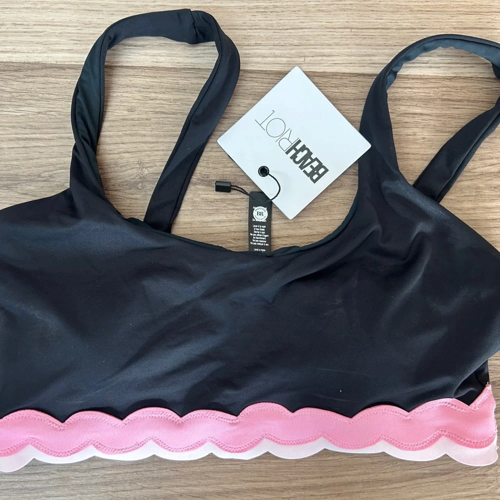 Beach Riot Marin Bikini Top Sweet Berry Wave, M, NWT - Picture 4 of 8